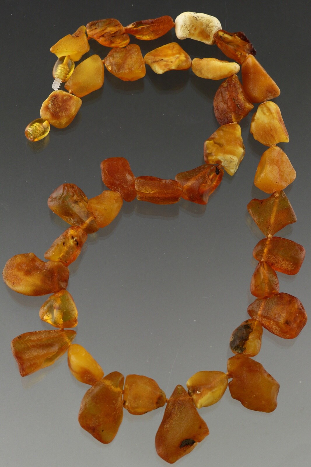 Genuine BALTIC AMBER Unpolished SEA Pieces Healing Necklace 36.3g 191219-3