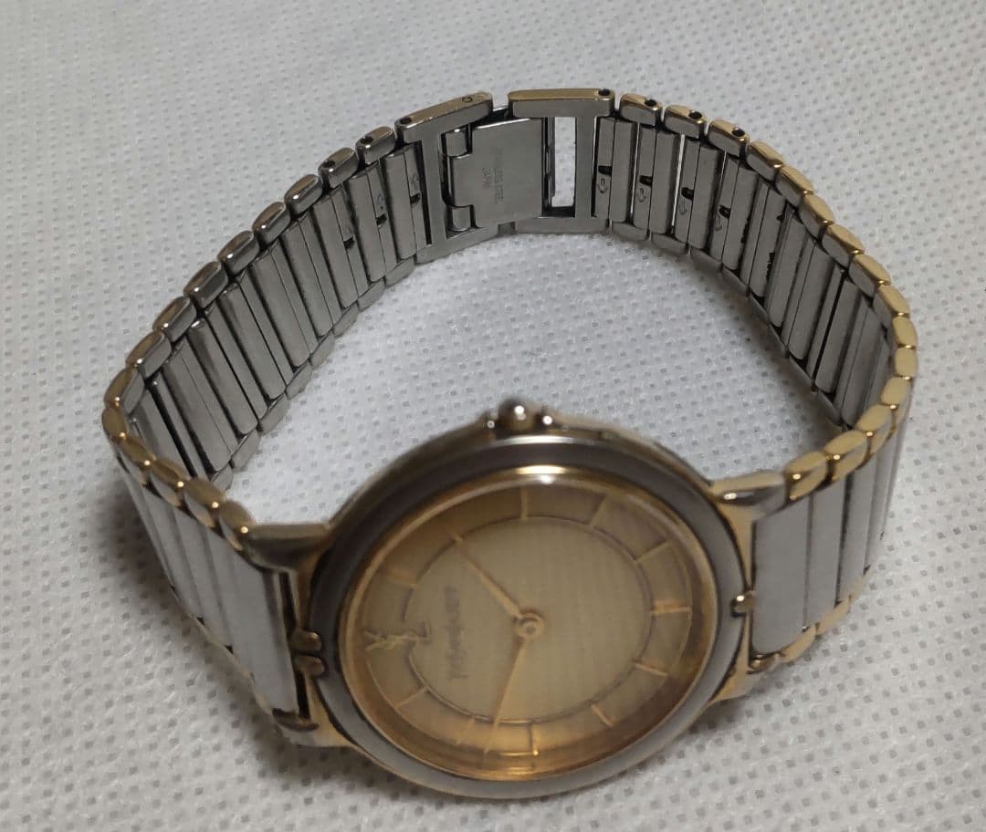[Working Condition] YVES SAINT LAURENT Men’s Quartz Watch, Two-Tone