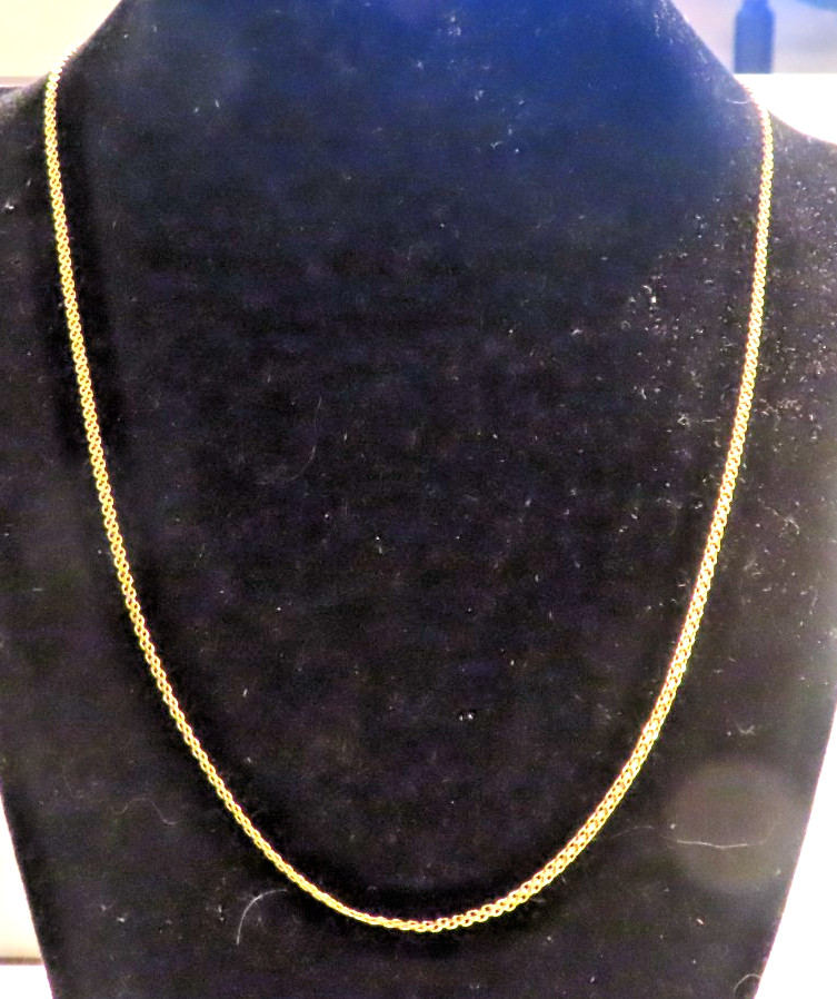 REAL solid 18K 750 Yellow Gold fancy flat links chain 20.5″ long woman ITALY