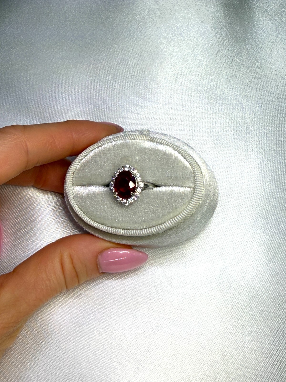 3 Carat Natural Ruby Ring 8x10mm 925 Sterling Silver with Platinum Plating