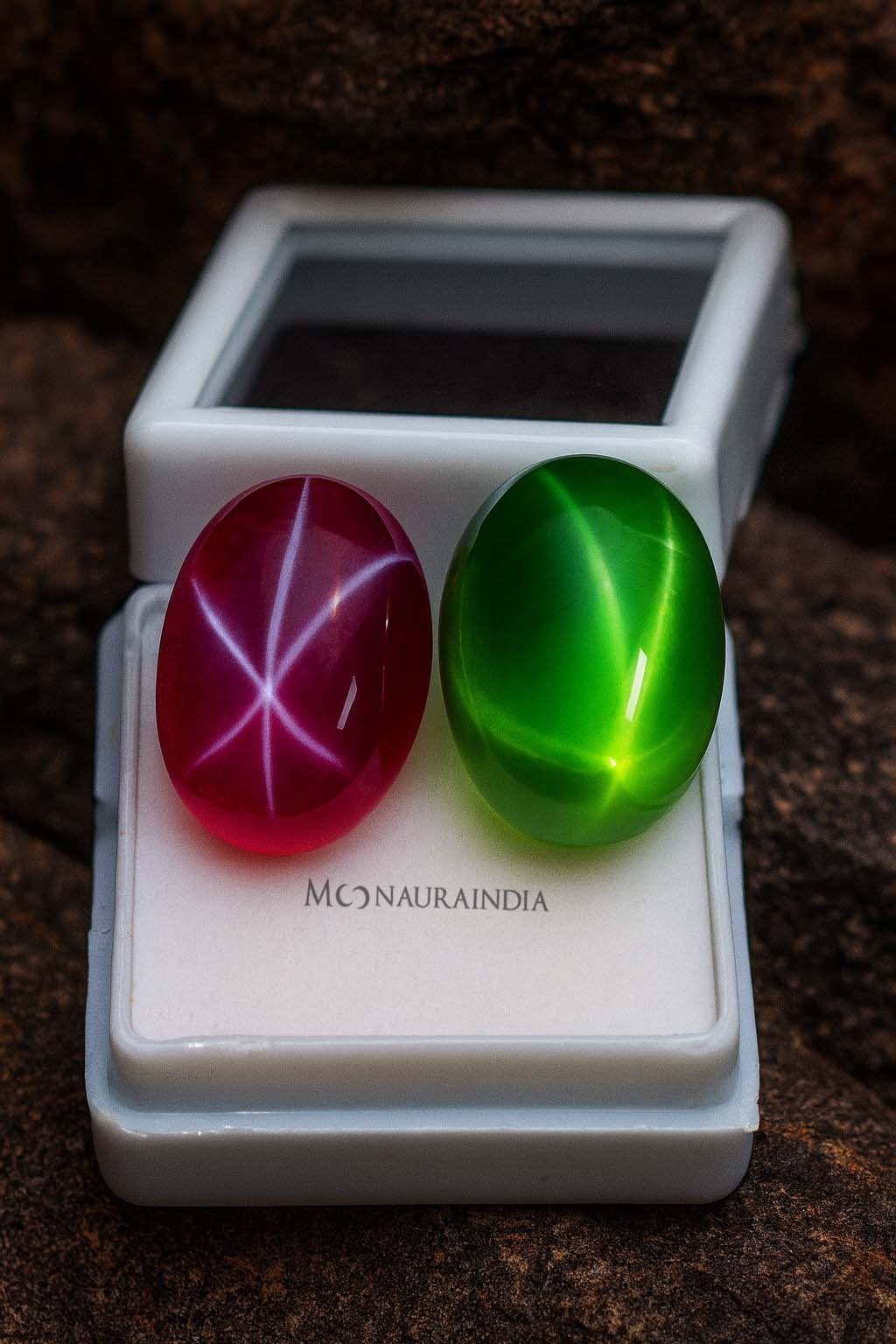 Natural Star Ruby & Star Green Sapphire Gemstone Pair 20Ct Oval cut Combo Offer
