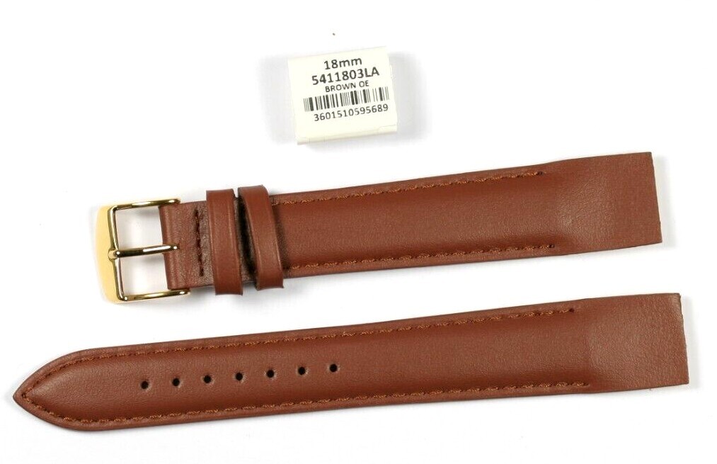 HAND MADE OPEN ENDED LEATHER WATCH STRAP 18MM BROWN HIGH QUALITY ROCHET NEW