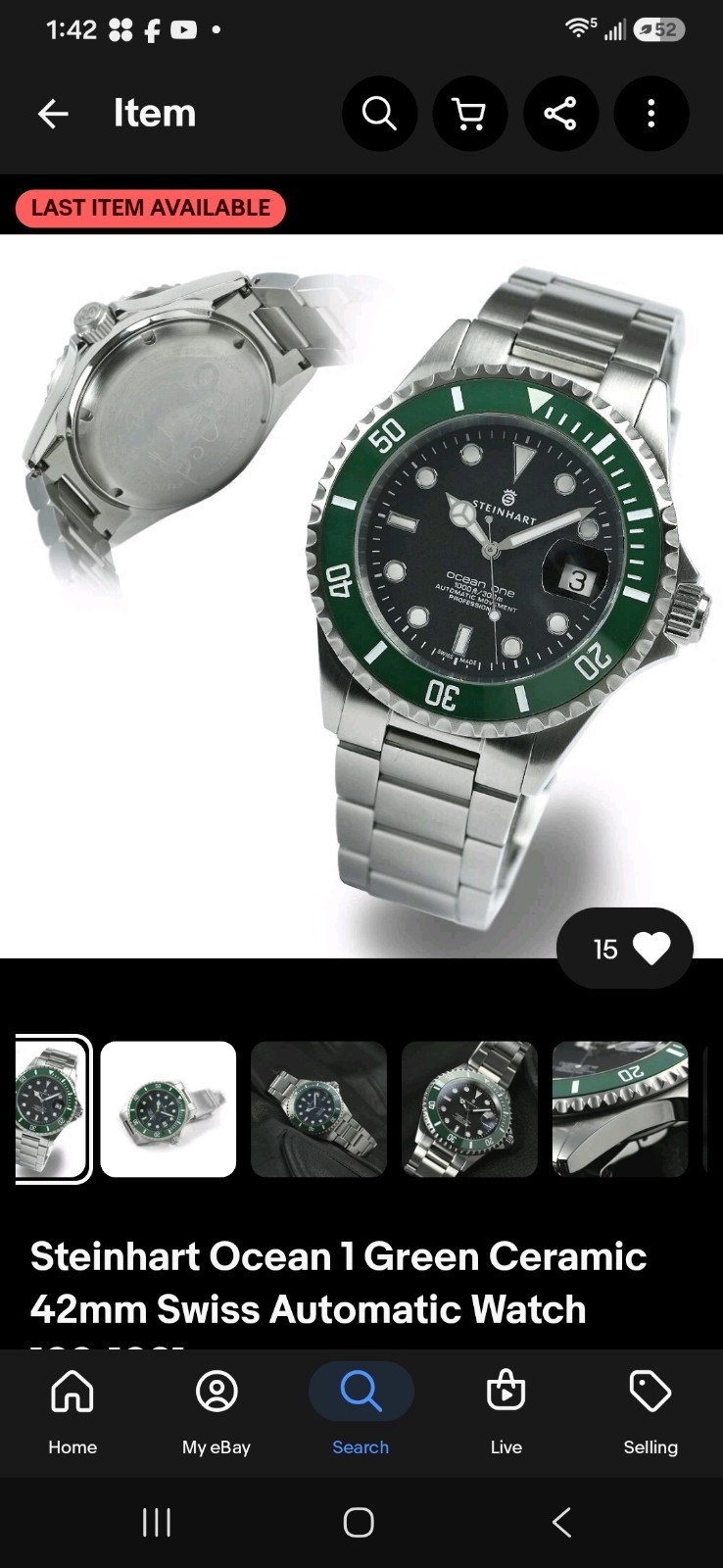 Steinhart Ocean 1 Green Ceramic 42mm Swiss Automatic Watch 103-1031