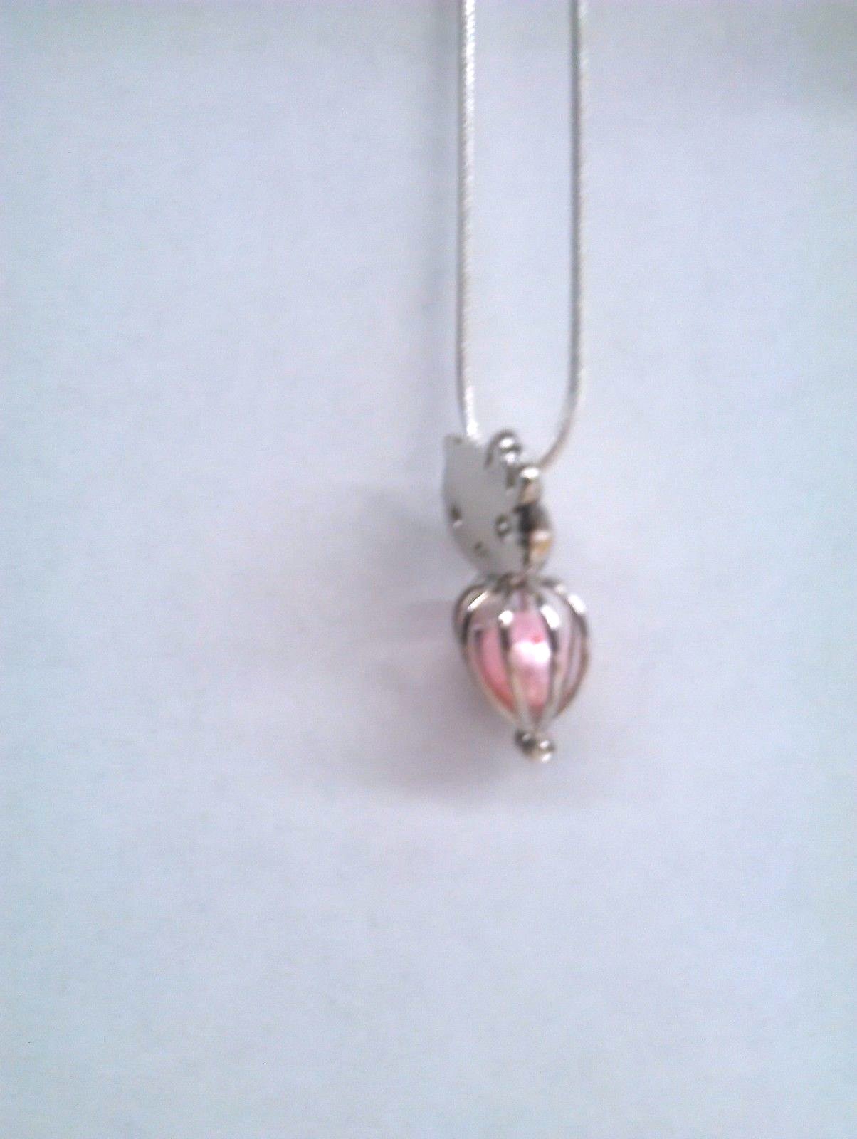 Make a Wish Pearl Cage Pendant Necklace – Hello Kitty – 925 Chain+Pearl Included