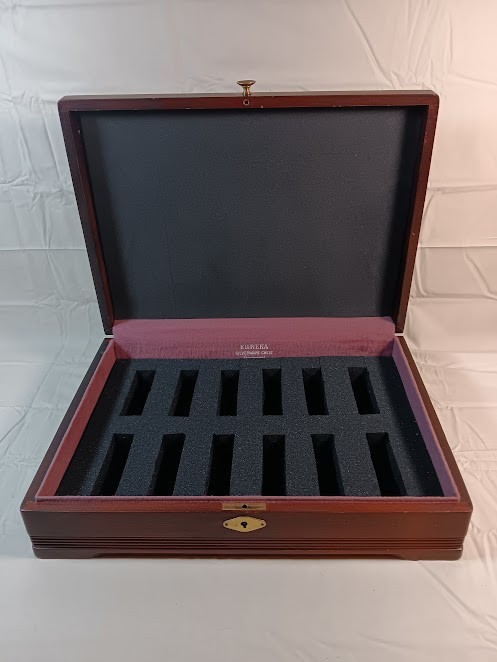Vintage 12 Slot Custom Watch storage Box With Swiss Watch Face