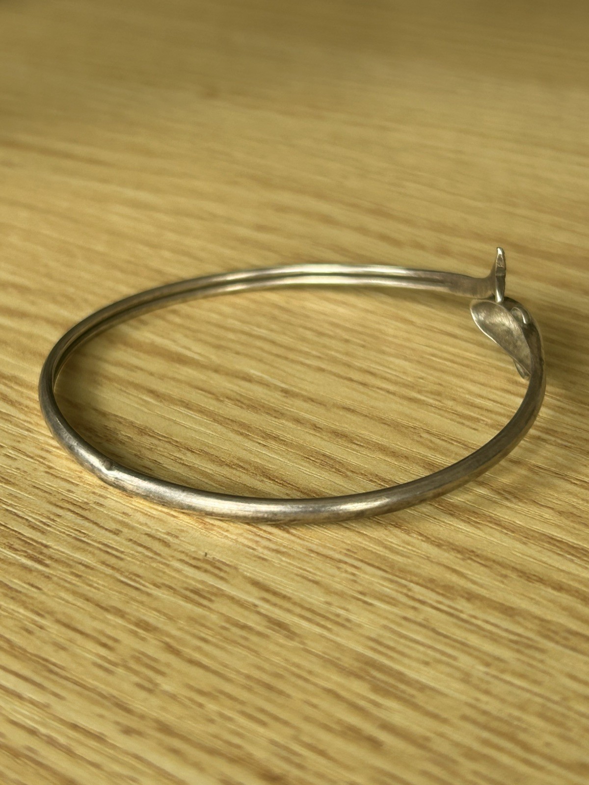 Vintage 925 Sterling Silver Dolphin Wrap Around Bypass Cuff Bracelet 9”