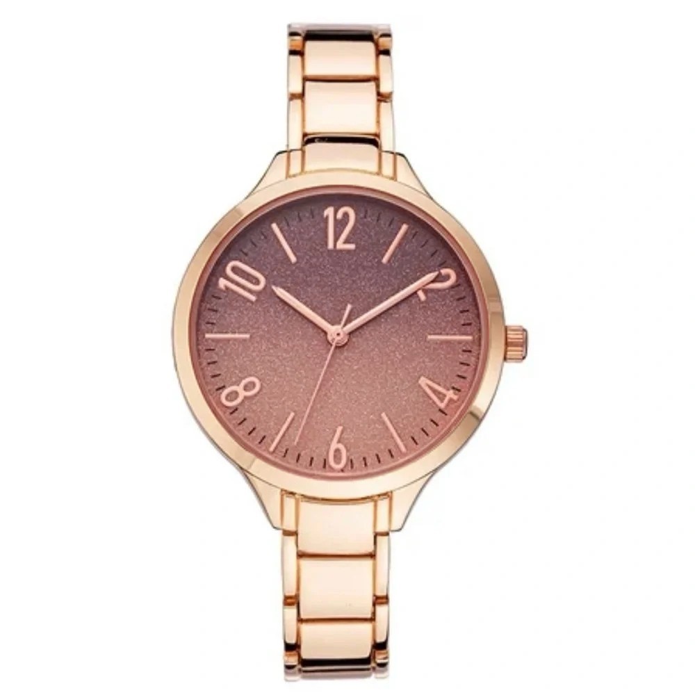 Time and Tru Womens Watch Rose Gold Glitter Face Adjustable Links New Boxed