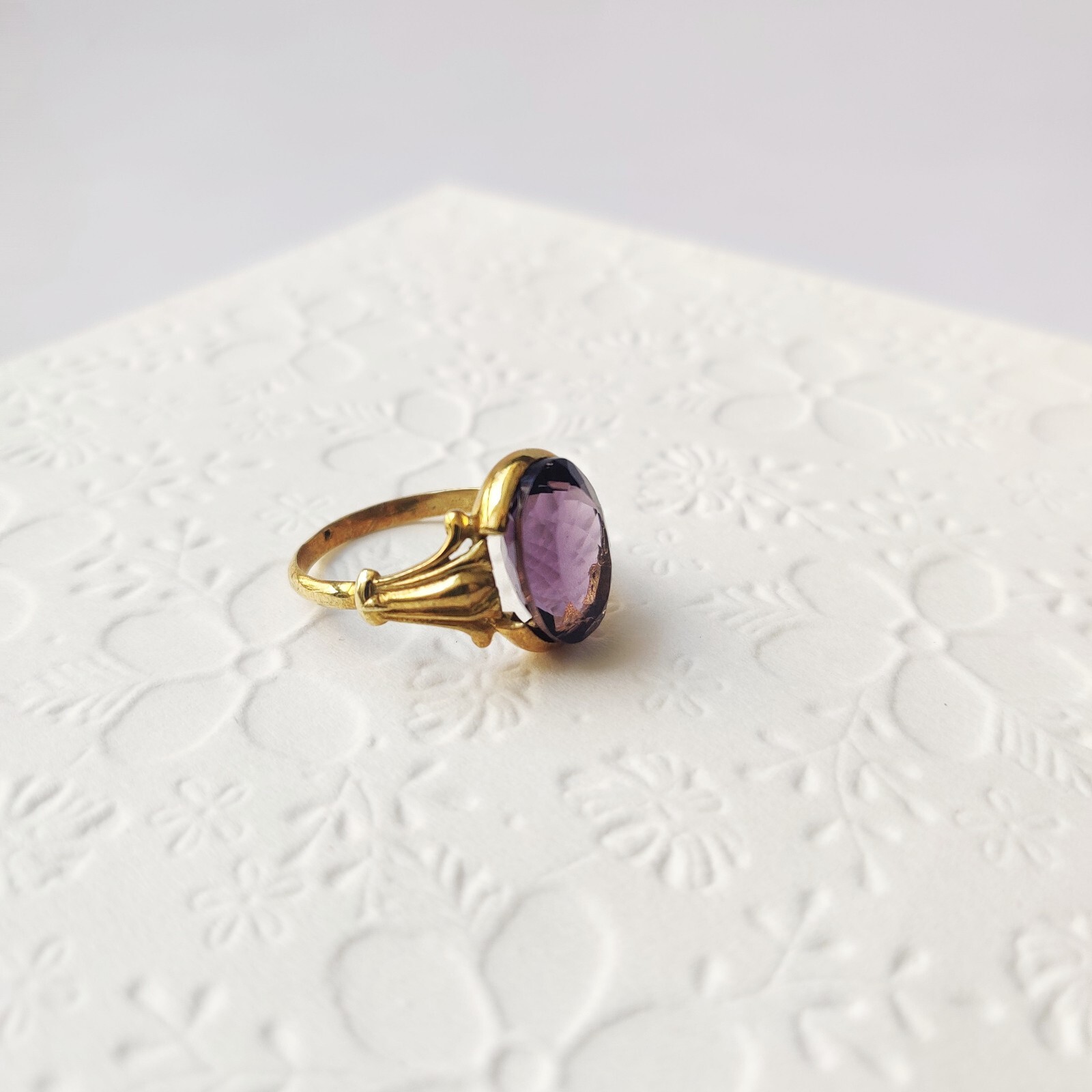 925 Starling Silver Created Amethyst Ring Size 7 Handmade Art And Deco Victorian