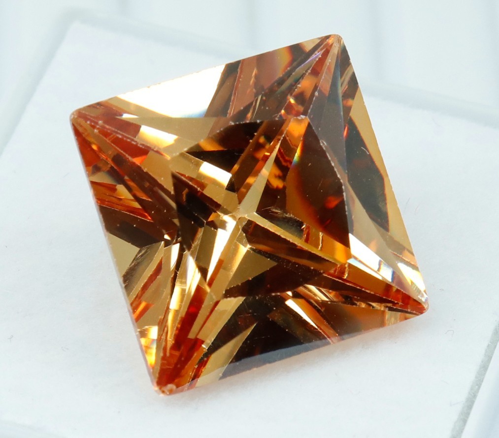 Certified 22.40 Ct NATURAL Yellow Zircon Princess Cut Cambodia Loose A+ GEMSTONE