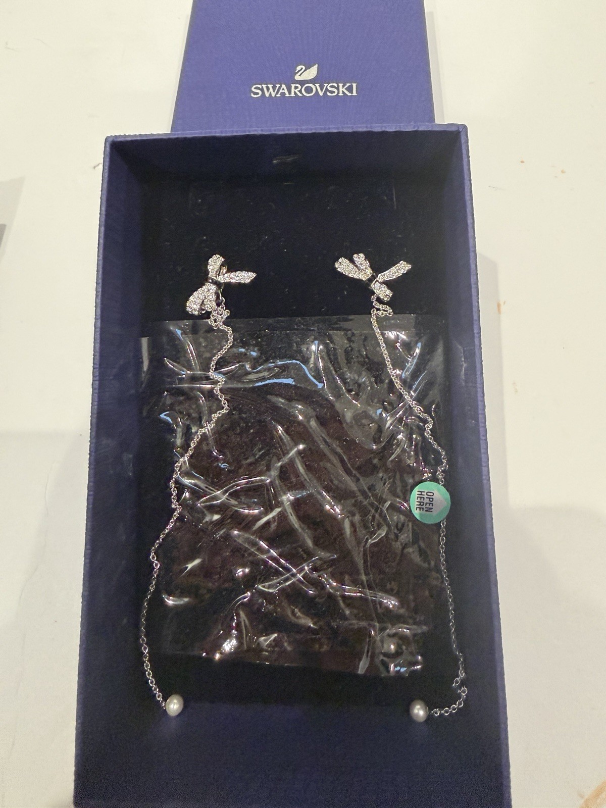 Swarovski Crystal Mademoiselle Long Drop Pierced Earrings 5442772 Jet Black