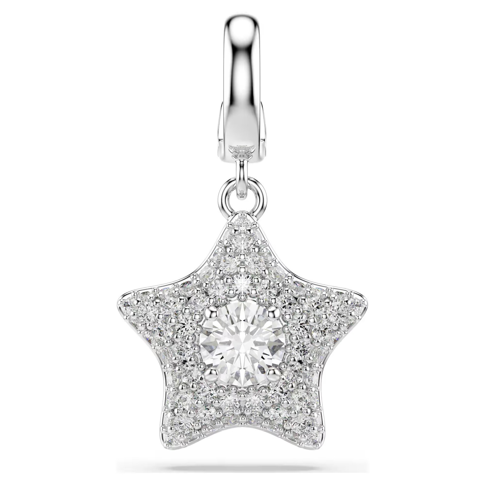Swarovski Zirconia Sublima Charm, Round Cut, Star, White, Rhodium Plated 5760562