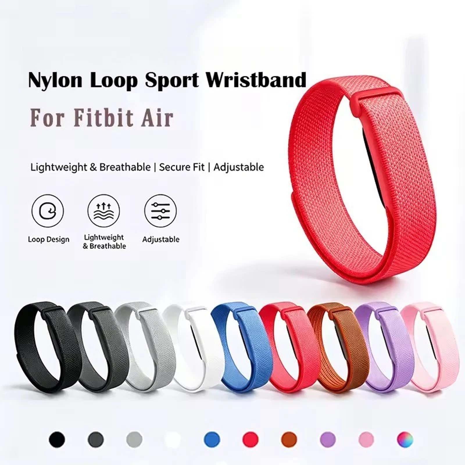 For Google Fitbit Air Weaving Nylon Sports Loop Adjustable Strap Band Bracelet