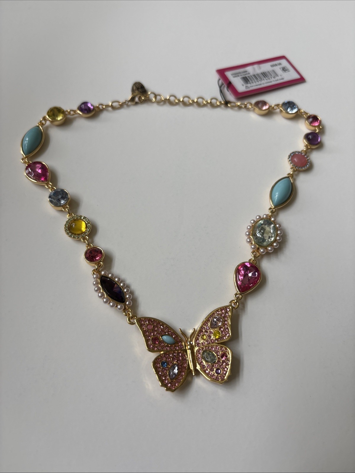 Kurt Geiger LondonButterfly Gemstone Collar Necklace Multi 16″ L +2″ GIF Box New