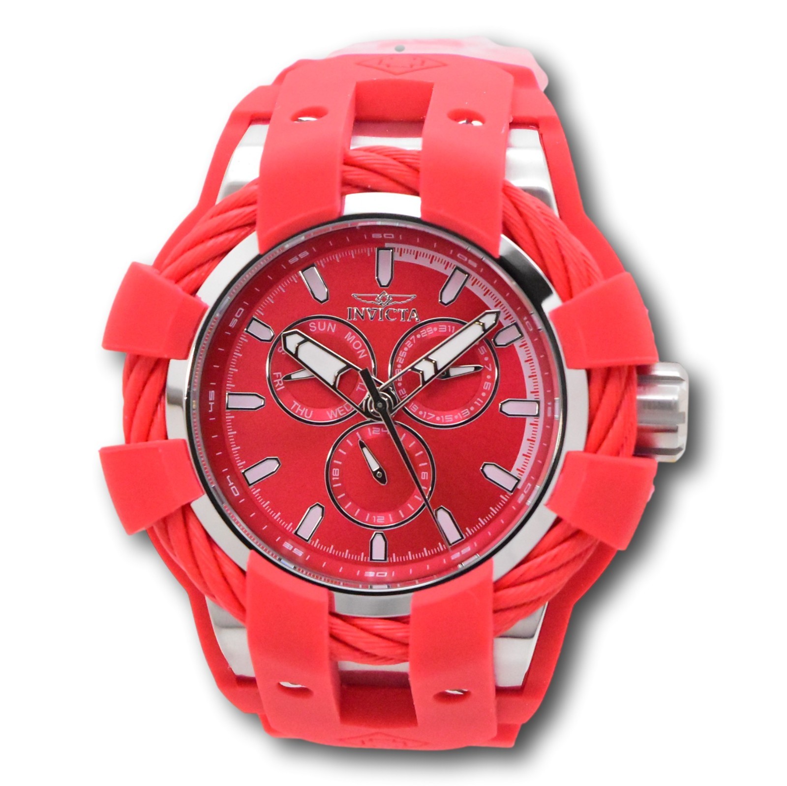Invicta Bolt Shock Ultra Red Men’s 50mm Multifunction Date Quartz Watch 47839