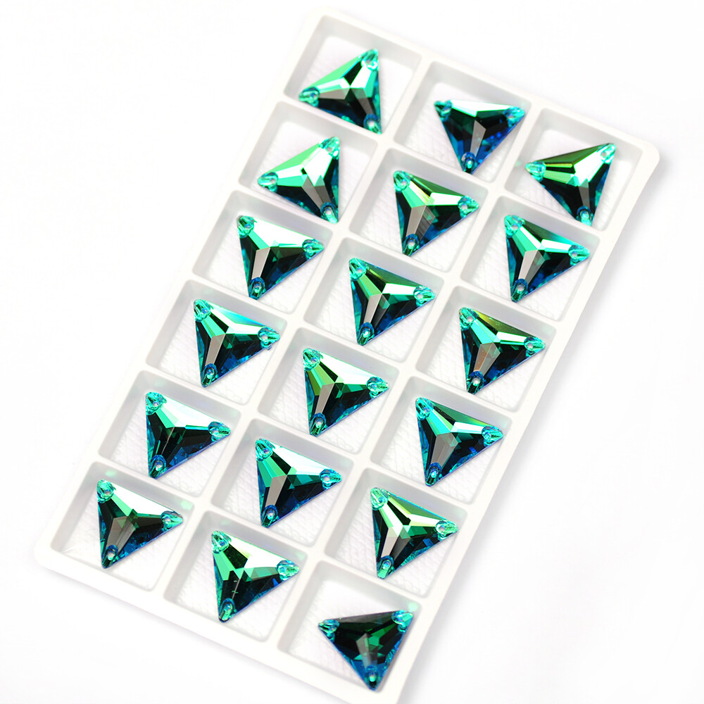 Triangle DIY Sewing Crystal Strass Sew On Stones Glass Beads FlatBack Rhinestone
