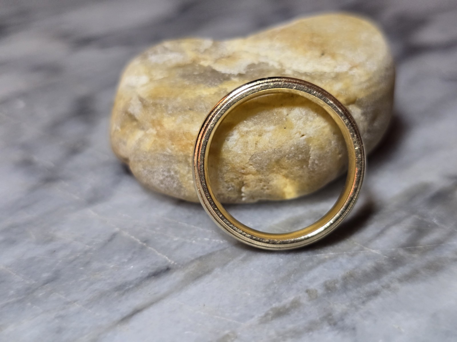 Vintage Tessler & Weiss 14K Yellow Gold Wedding Band Ring 5.59g Double Groove…