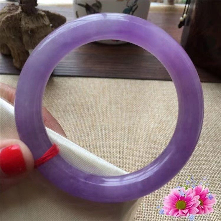 Certified Natural AAA Ice Purple Burmese Jade jadeite bracelet bangle 57MM