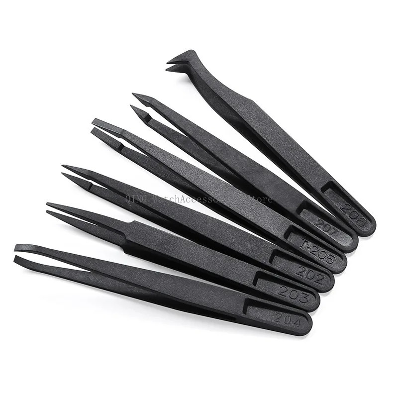 Watch Repair Tool Antistatic Plastic Tweezers for Watchmaker Trimmer Tweezers