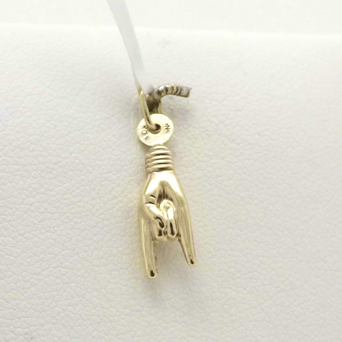 10k Gold Figa Hand Malocchio Rock on Ward Off Evil Charm Pendant New