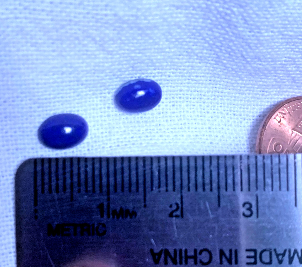 Lapis Lazuli polished cabochon flat back 5 x 7mm (pair)