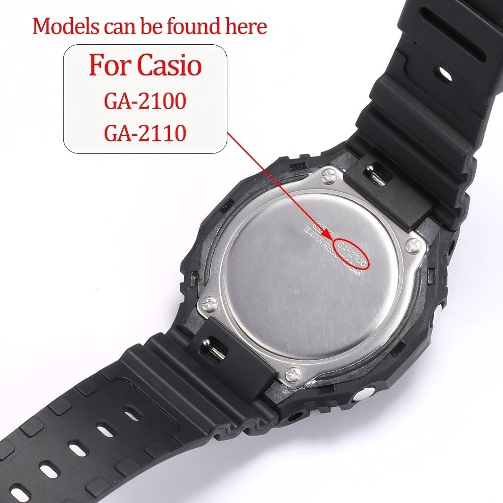 G-Shock GA2100/GA-2110 Resin Strap with Stainless Steel Buckle – 16mm-26mm Fit