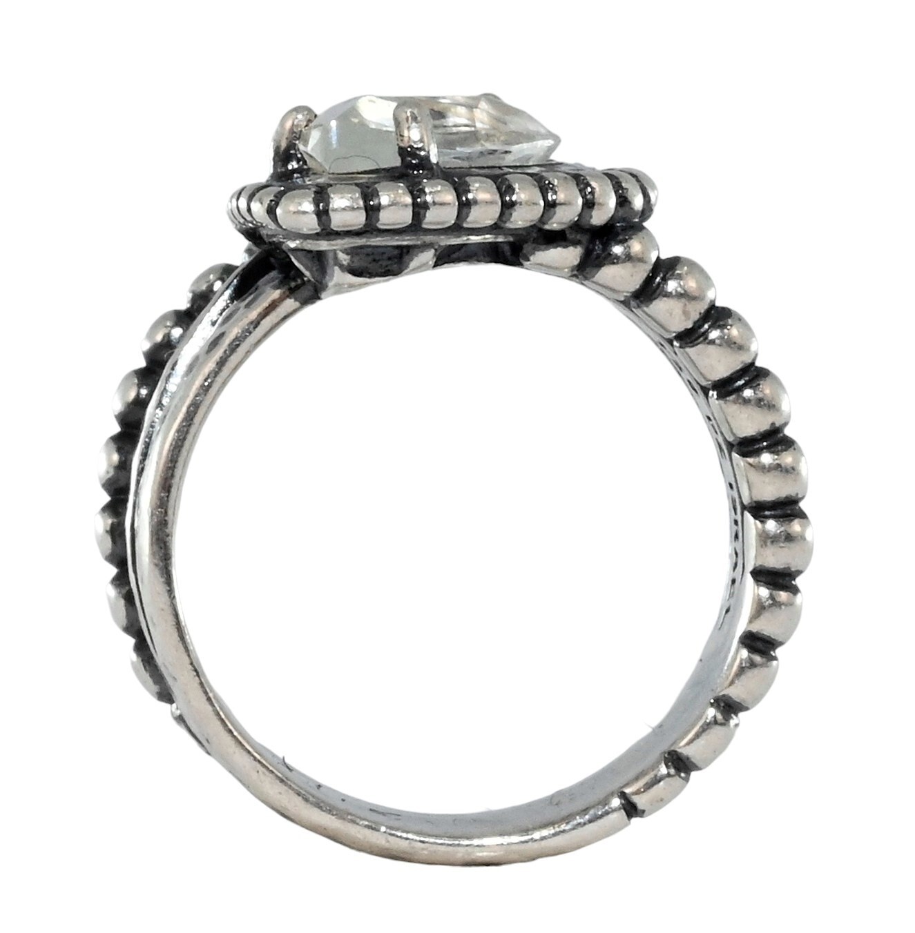 Paz Creations PZ Israel Solid 925 Sterling Silver Pear White Topaz Ring! Size 5!