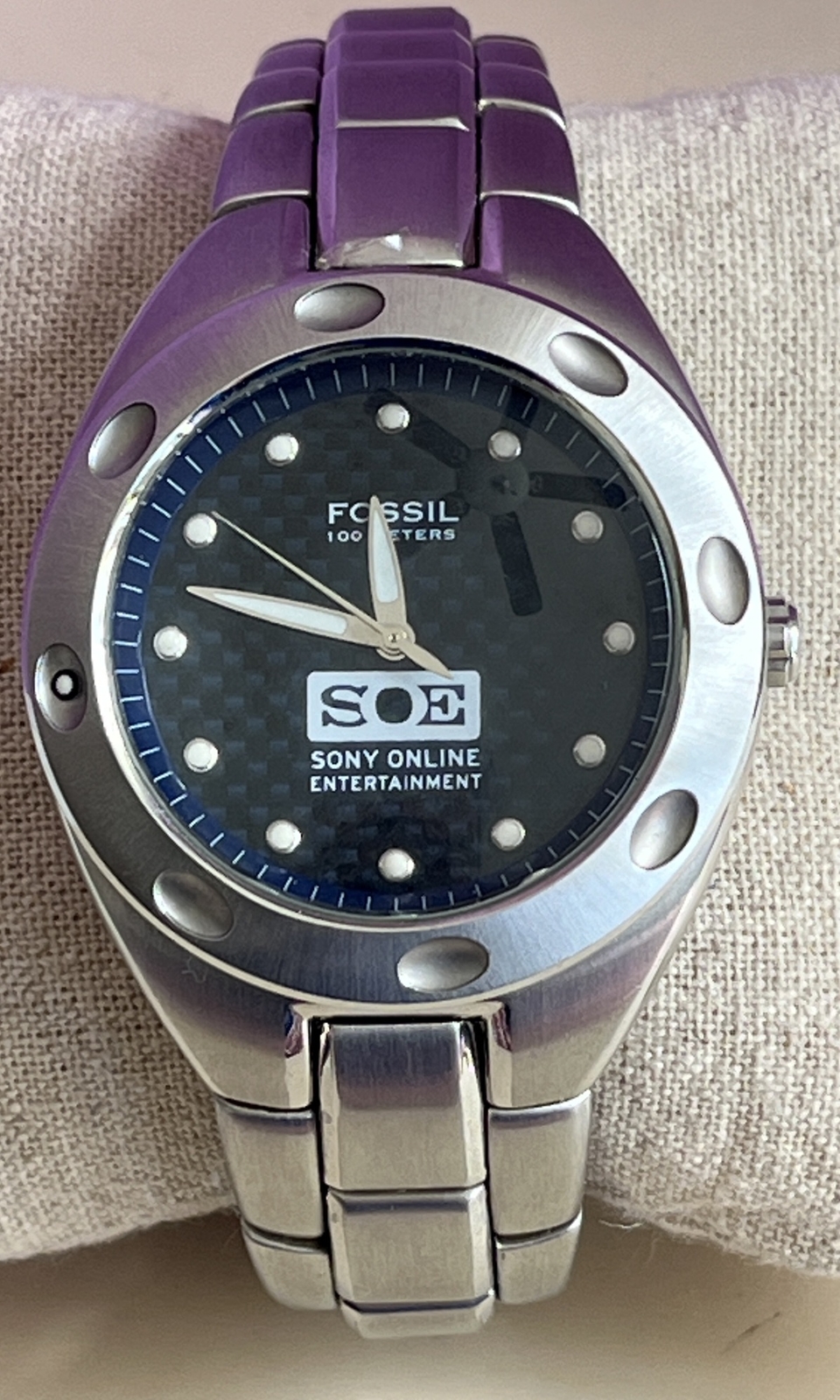 Fossil Men’s Blue 100 MPR-5098 Japan Movt StSteel Wrist Watch SOL-New Battery