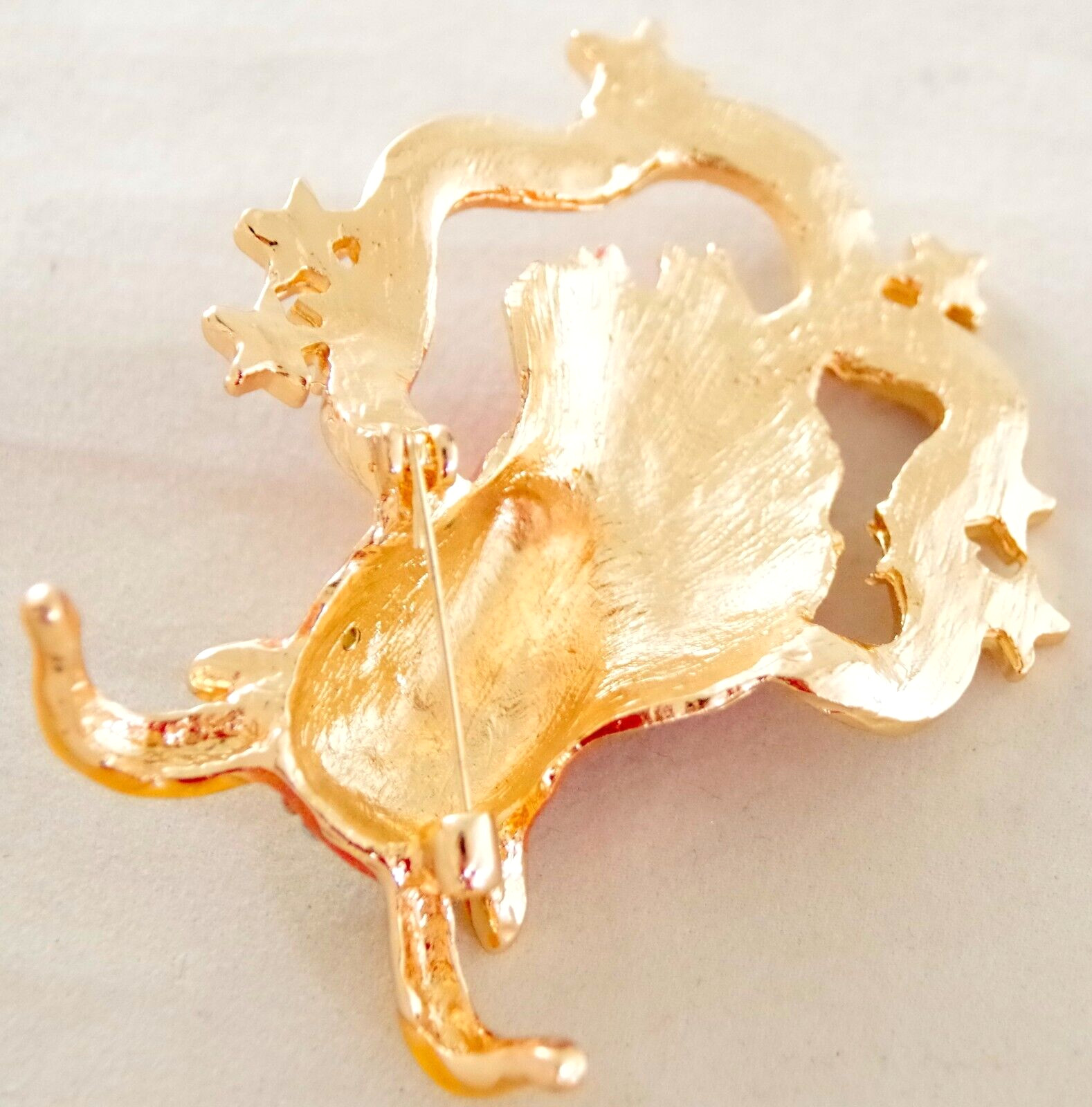 2.75″ DESIGNER STYLE CAPRICORN ZODIAC HOROSCOPE GOAT AB RHINESTONE BROOCH PIN