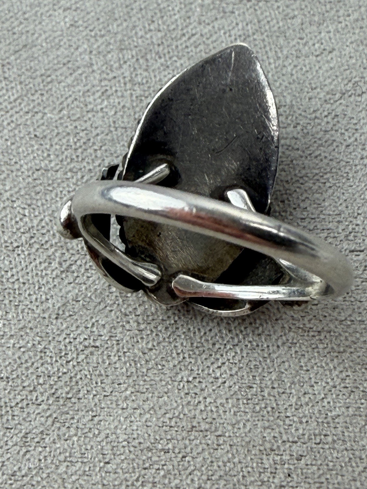 Sterling Silver Native American Black Onyx Ring Size 5.75 Not Signed