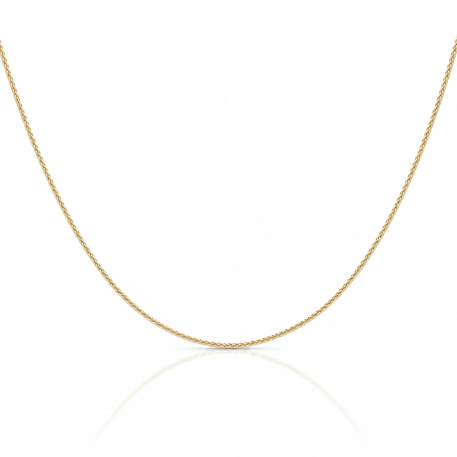 14K Yellow Gold 1.05mm Spiga With Lobster Clasp Chain Necklace 14″-30″