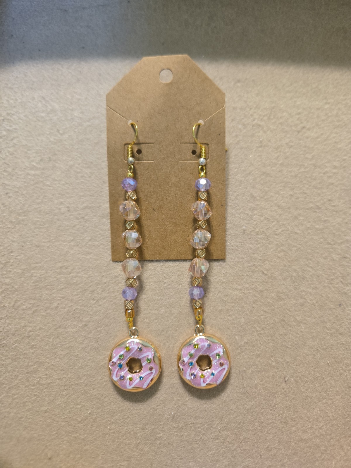 Handmade By JADE – Custom JEWELRY – Pink + Gold + Donuts – Stainless Steel
