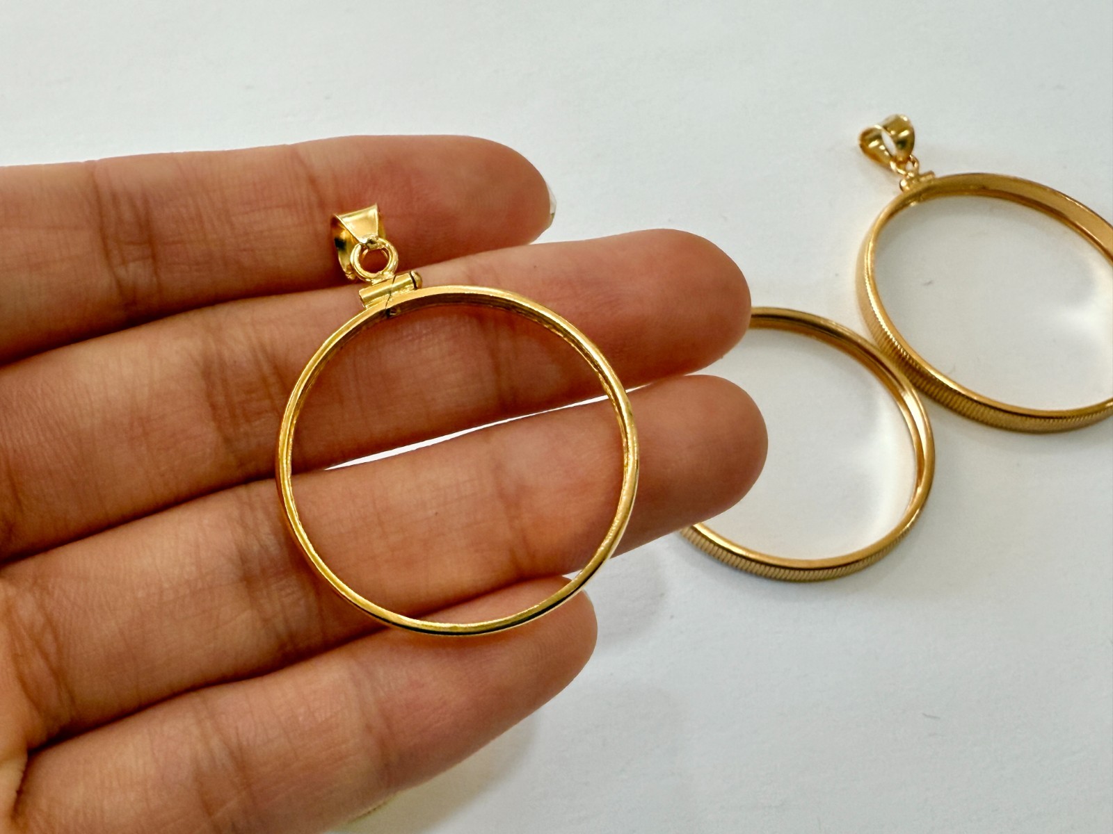 Authentic 14k Gold Filled Screw Top Bezel with Coin Edge 6 Sizes