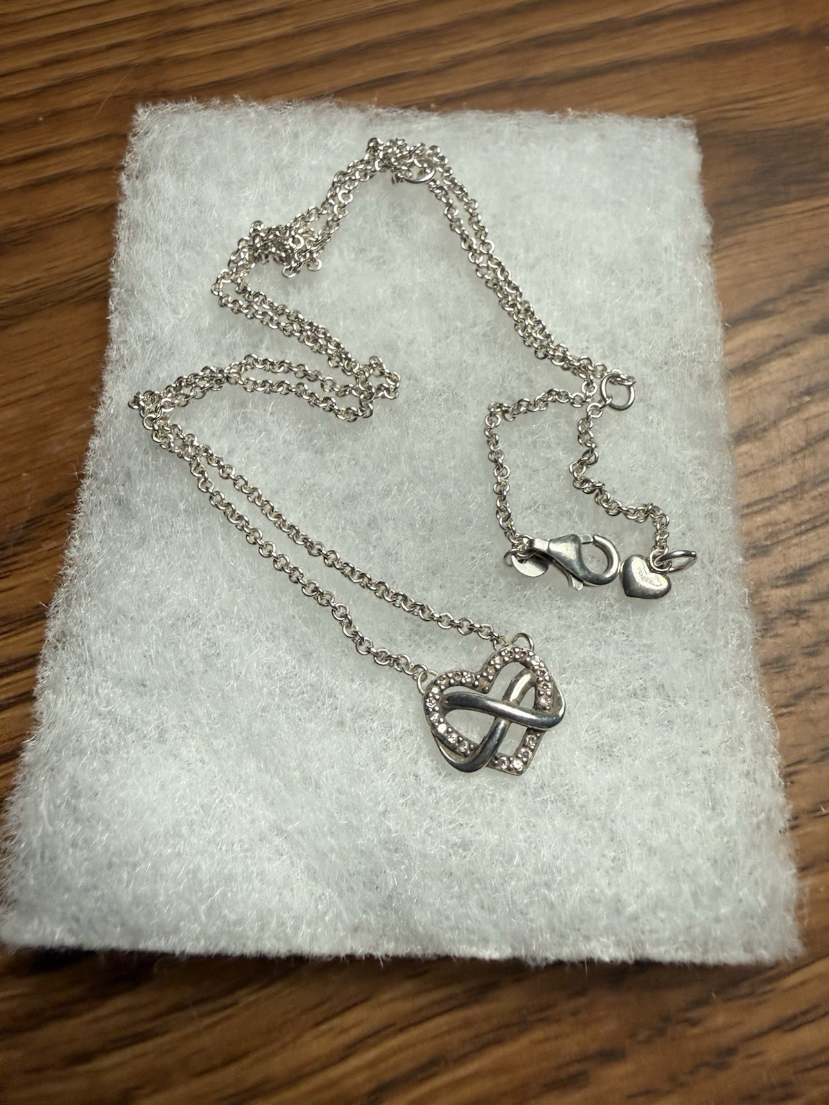 Pandora Sterling Silver Sparkling Infinity Heart Collier Necklace