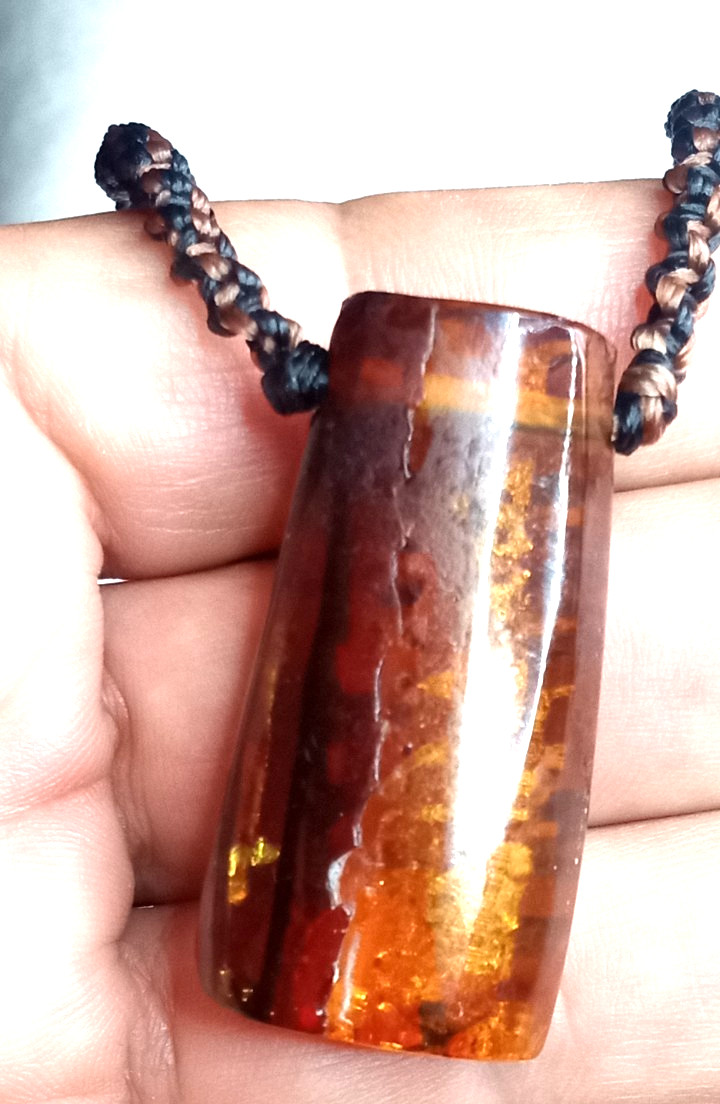 Amber Natural 25 million years old from Mexico adjustable hand braided.