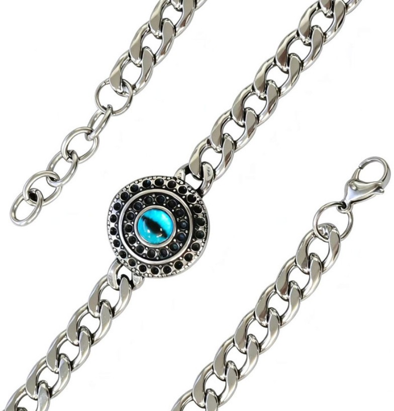New men’s minimalist stainless steel hip-hop bracelet with a personalized trend