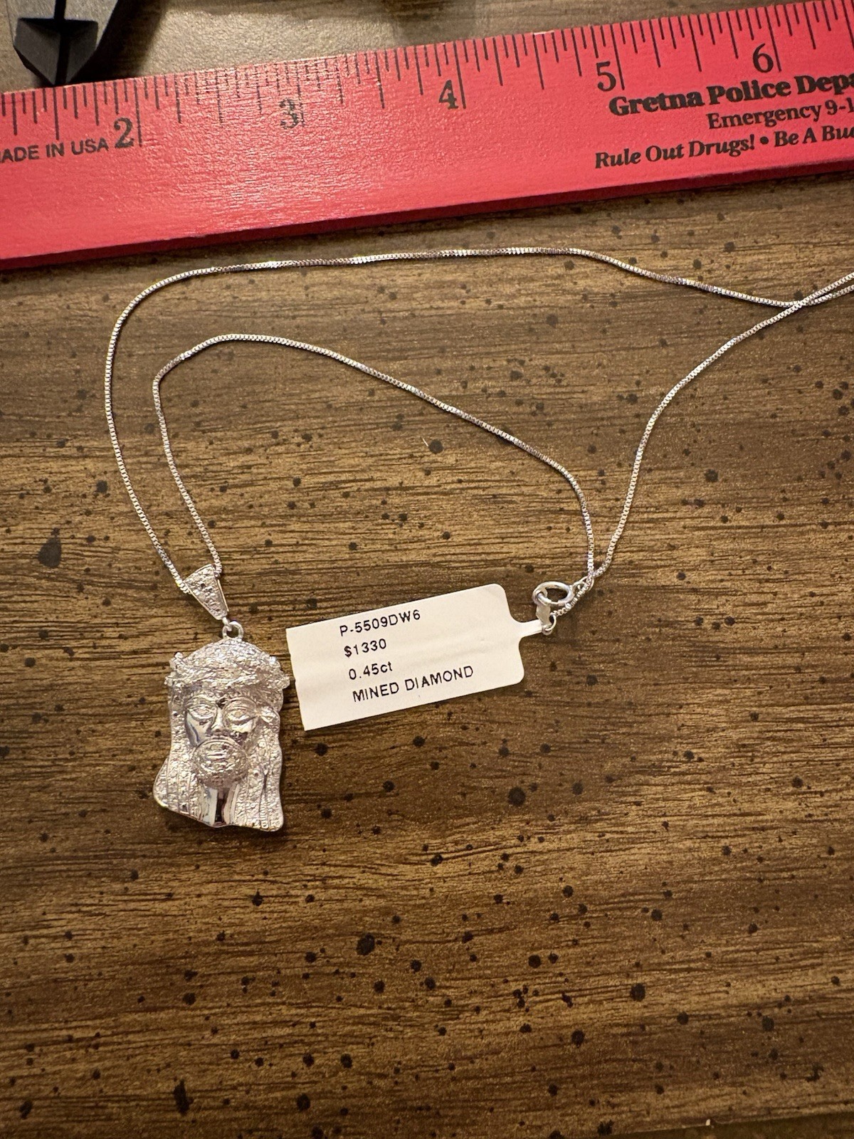 0.45ct Natural Diamond Jesus Piece Pendant Necklace
