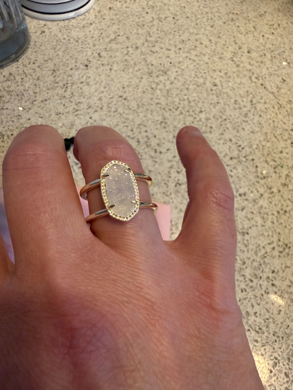 Kendra Scott Elyse Gold Ring in Iridescent Drusy