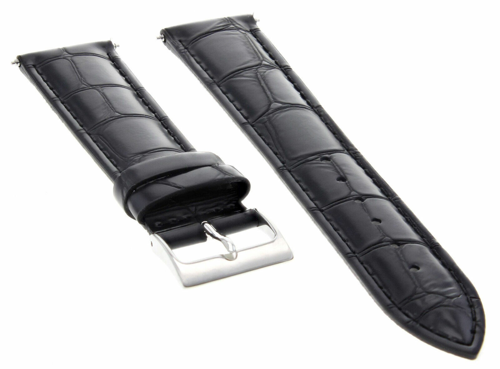 18mm x 16mm Black Italian Leather Replacement Watch Strap For IWC Top Gun
