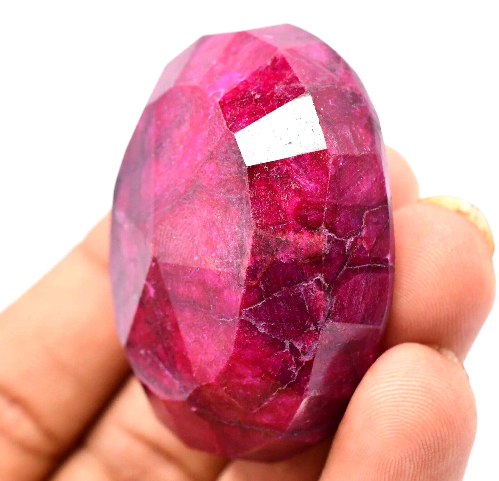 405.0 CT Natural Huge Red Ruby Certified Museum Use Treated Oval Cut Gemstone