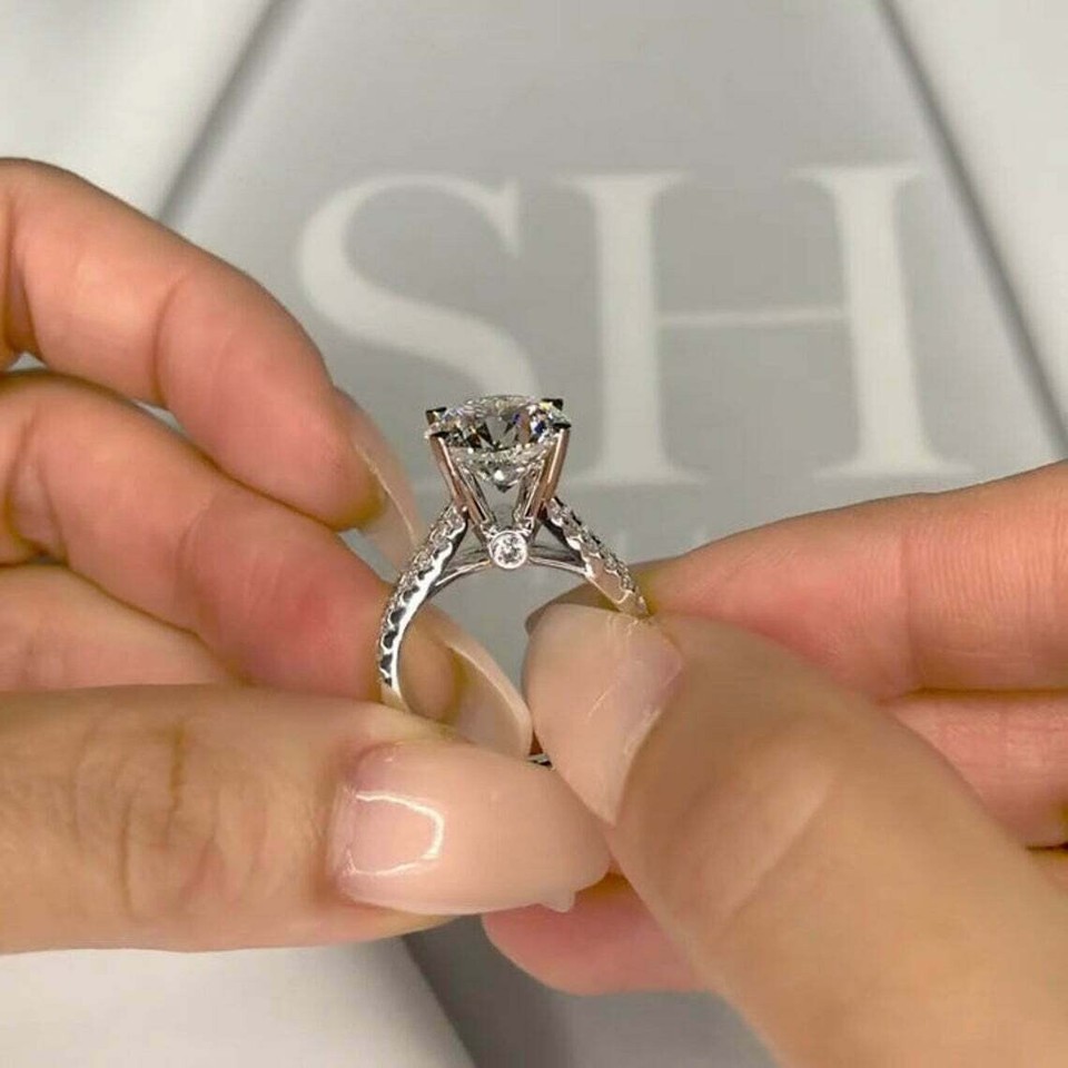 1.50 Ct Lab Created Round Cut Diamond Wedding Ring 14K White Gold Finish