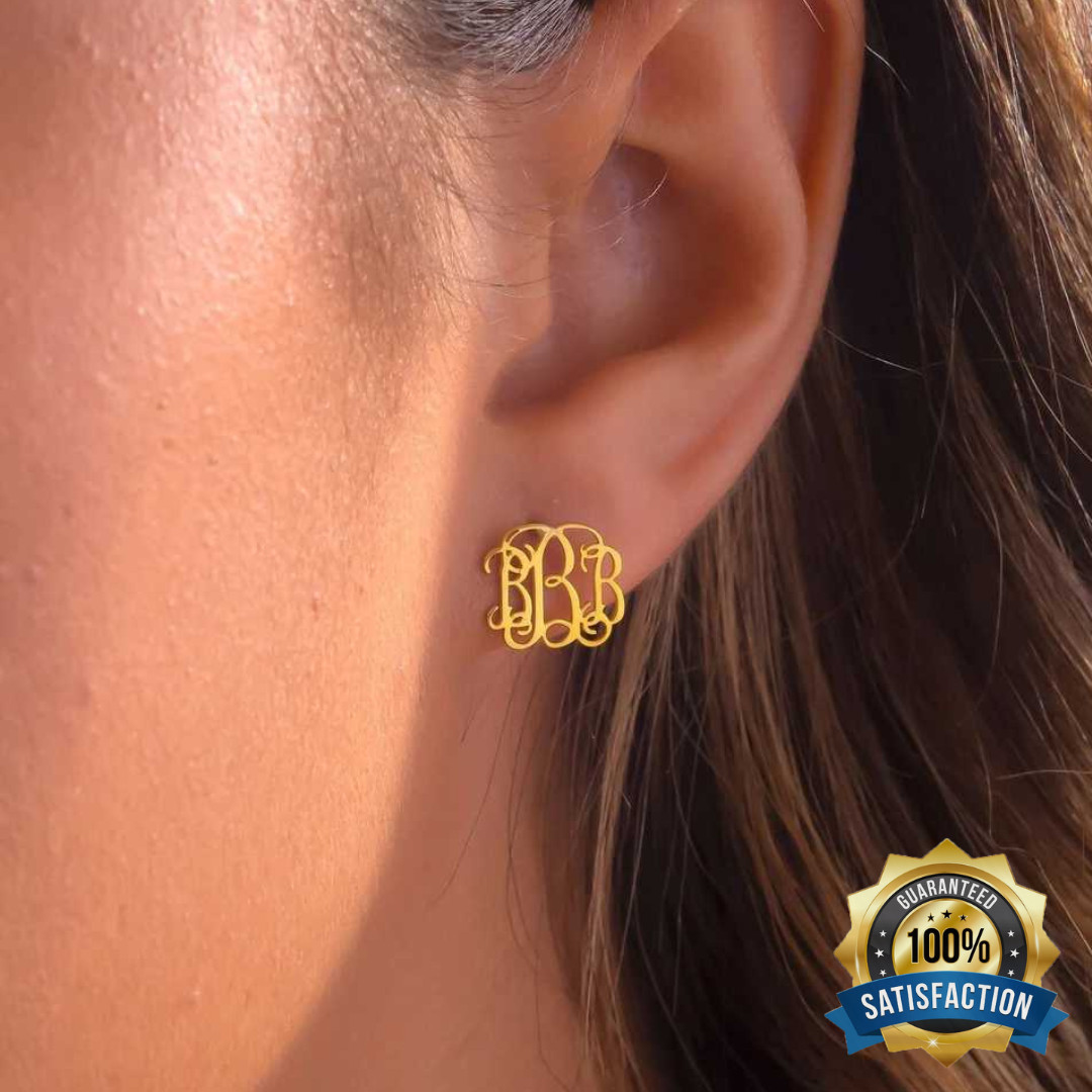 Custom Monogram Initials Earrings With Box Letter Women Boho Jewelry Gift Her