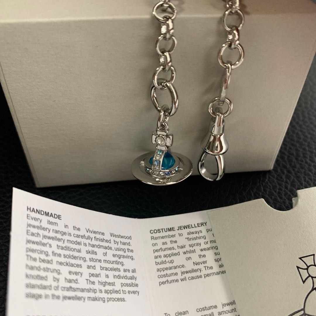 Vivienne Westwood Bracelet Orb 18cm Silver/Blue NO BOX [EJ0172