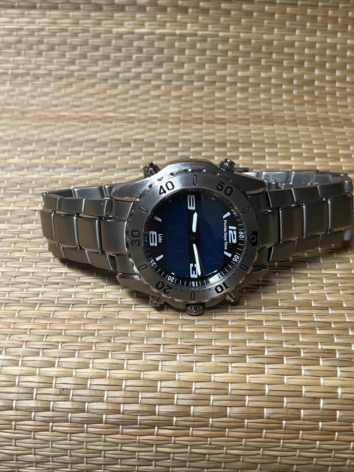 Men’s RARE LIDO Florida Keys Time Watch Digital/Analog Titanium Case & Bracelet
