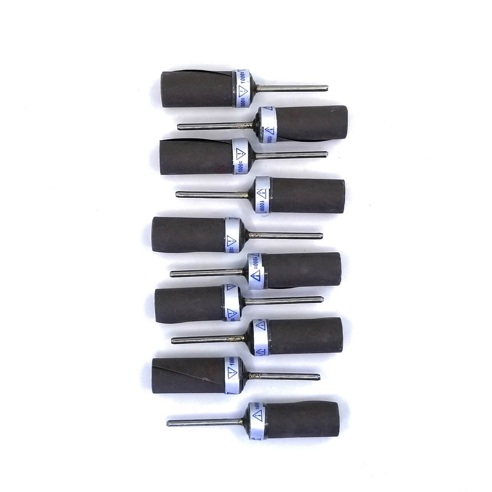 Abrasive Roll Mounted on Mandrel Stone Metal Polishing Sanding 1000 Grit 10 Pack