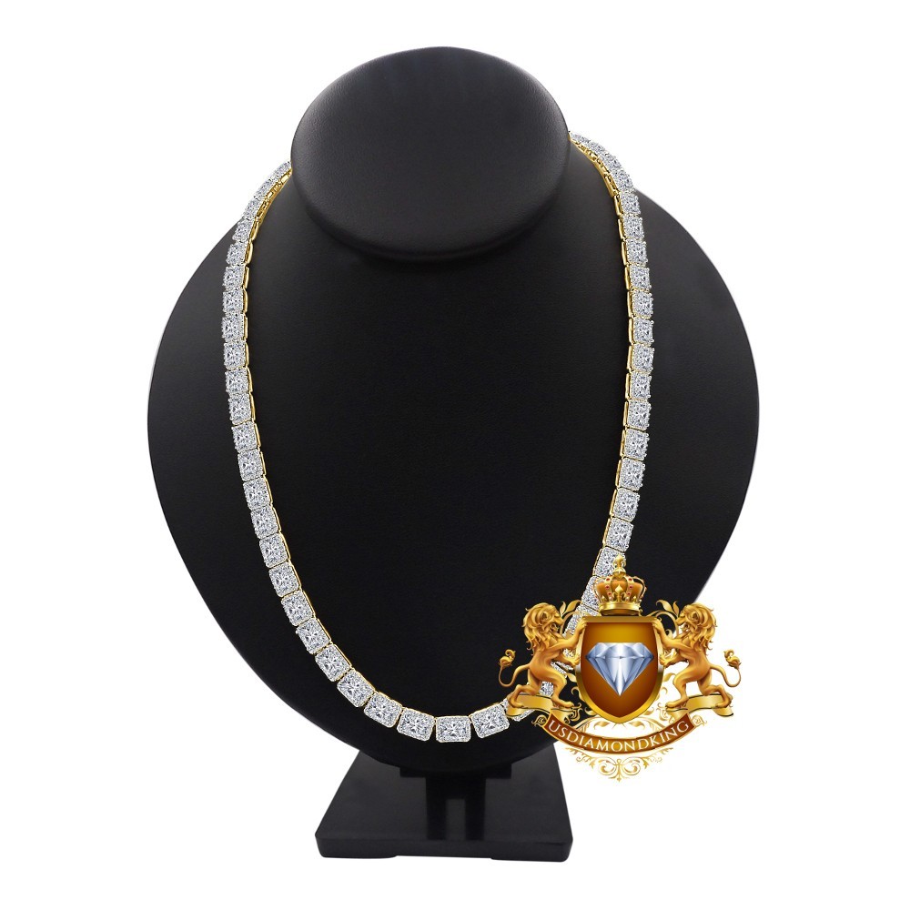 42 Grams VVS1/D 8.86 Ctw. 14K Gold Bonded Tennis Chain Neckless 6mm/20″