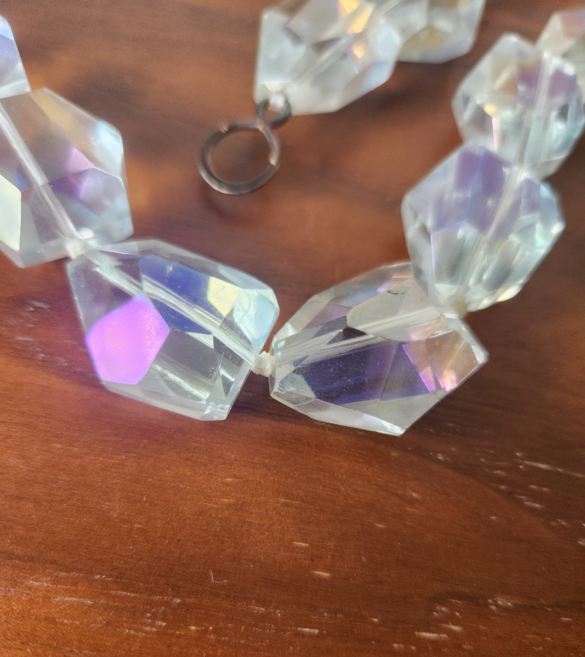 Radiant Rainbow Aurora Borealis Crystal Choker – Faceted Chunky AB Necklace