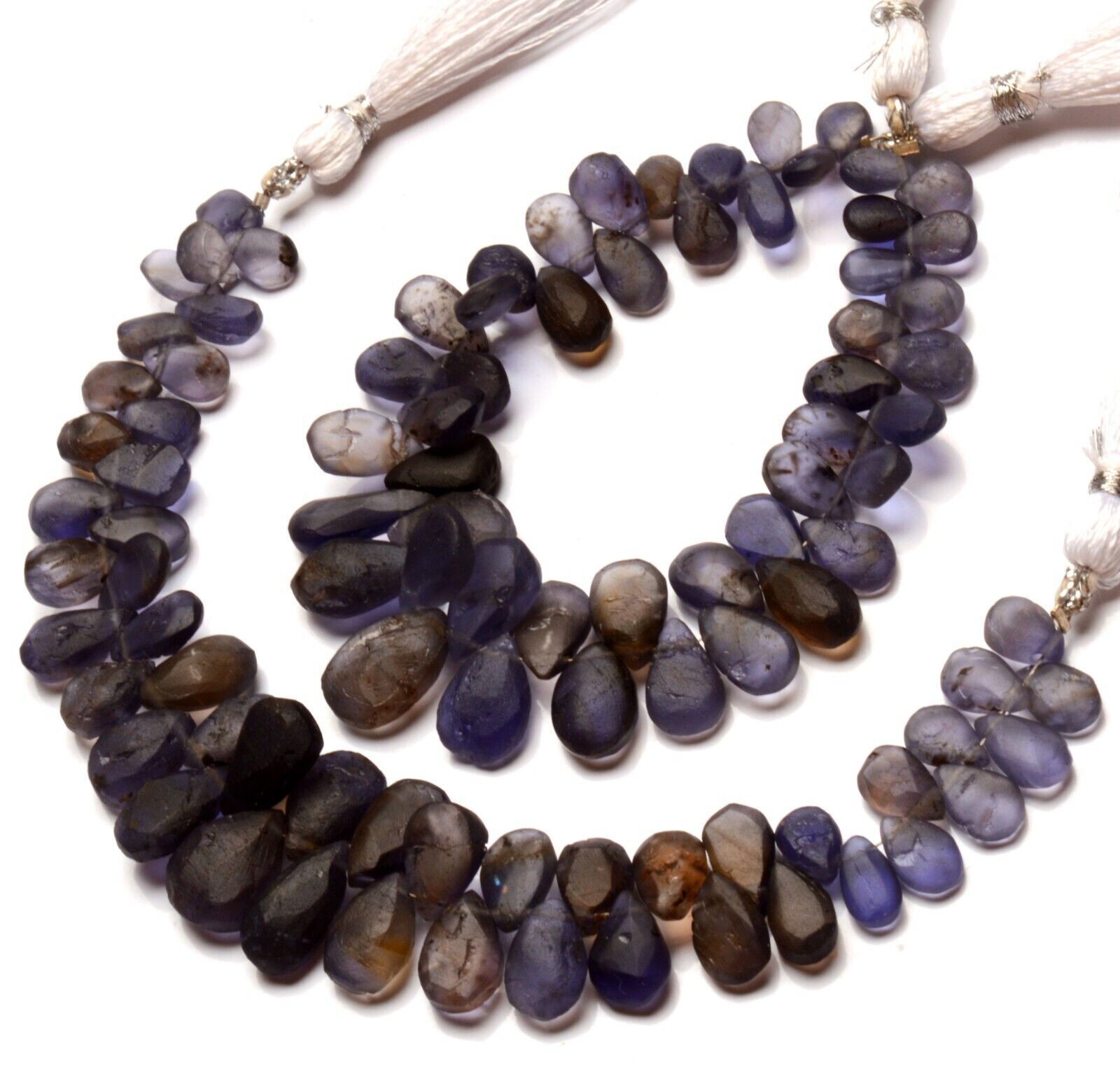 Natural Iolite Gemstone 8×6 to 13×10 mm Unpolished Pear Shape Beads 7″ Strand