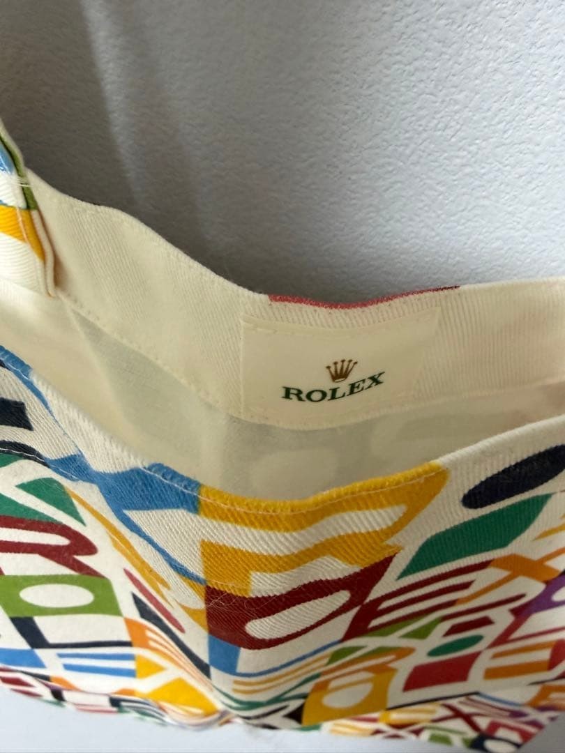 Rolex Jubilee Motif Canvas Tote Bag Multi-Color Logo Novelty Rare VIP Gift