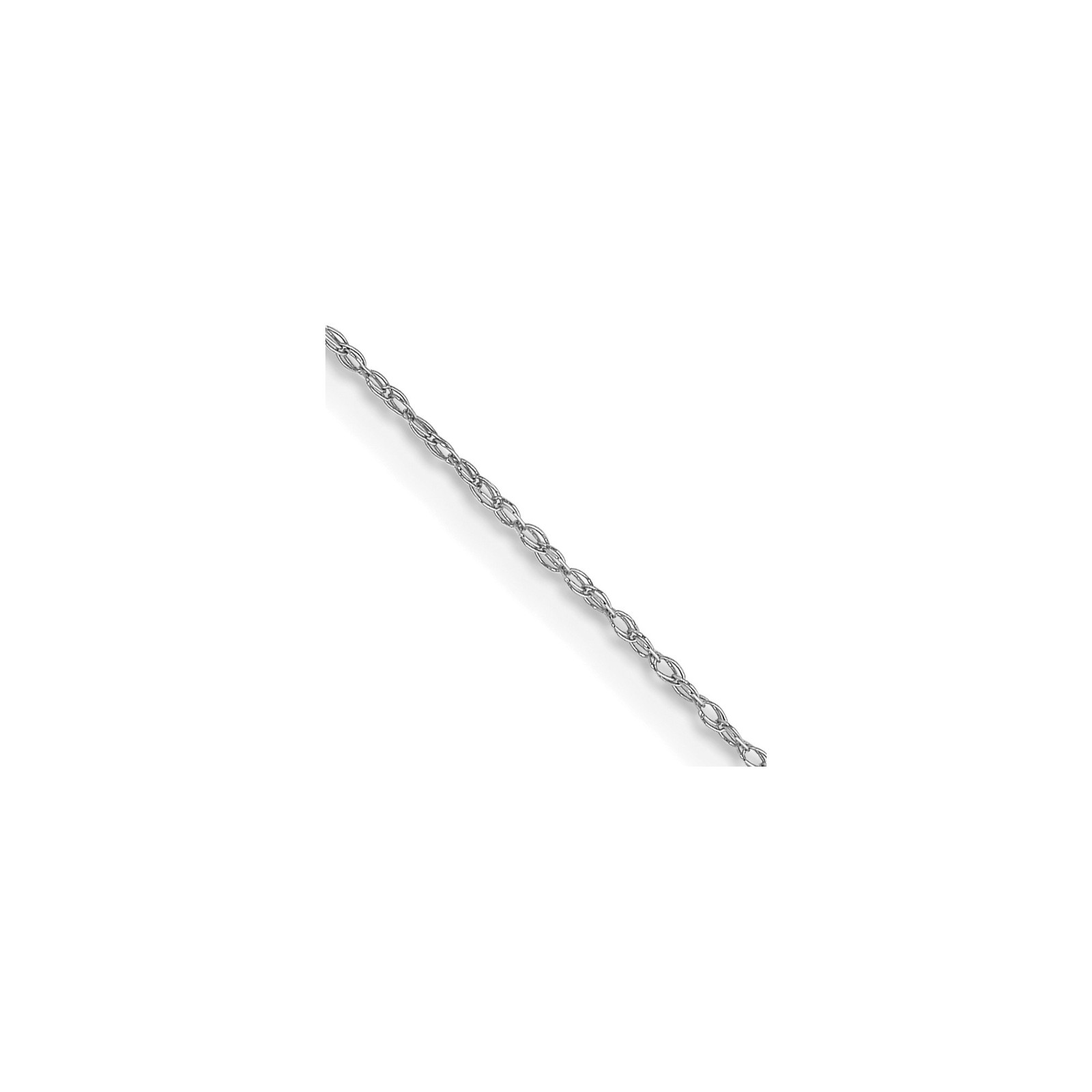 14K White Gold 18 inch .5mm Cable Rope with Spring Ring Clasp Chain Neckl