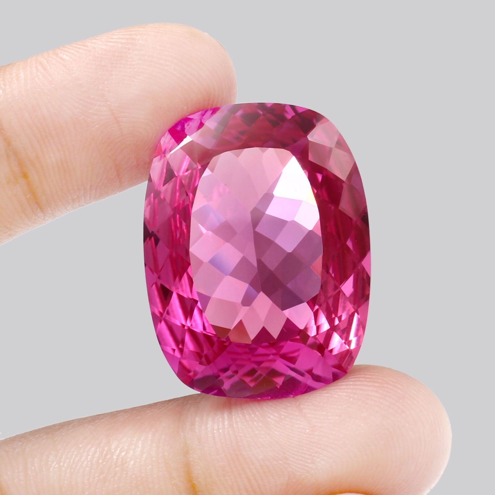AAA Quality Natural Ceylon Pink Sapphire Cushion Cut Loose Gemstone 25×18 MM